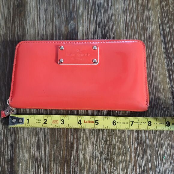 Kate Spade Continental Wallet Coral (Orange) Full Zip Wallet - Picture 6 of 7